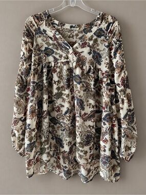 Urban Outfitters Ecote Paisley Peasant Blouse Boho M EUC #1492